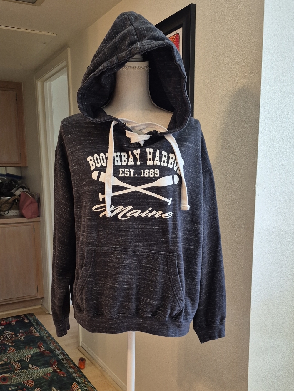 Esy Surf Co Boothbay Harbor Est 1889 Maine Black Hoodie